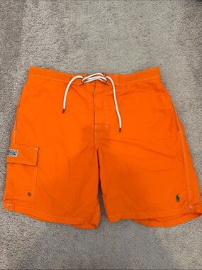 Polo by Ralph Lauren Men’s Bright Orange Swim Shorts